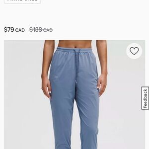 Lululemon Light Blue Drawstring Active Joggers